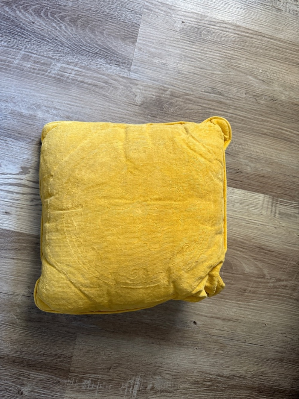 Vintage Soft Mustard Yellow Square Throw Pillow